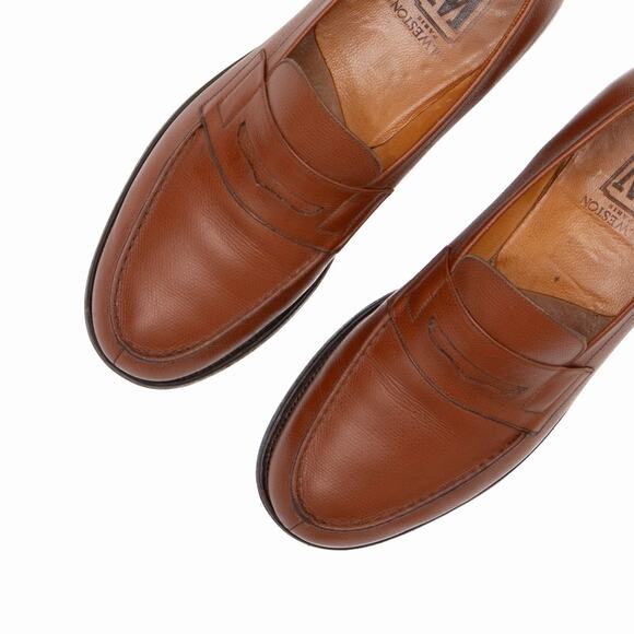 1k.$ J.M. Weston 180 Penny Loafers Brown Leather Handmade France UK 9.5 US 10.5E main image 9